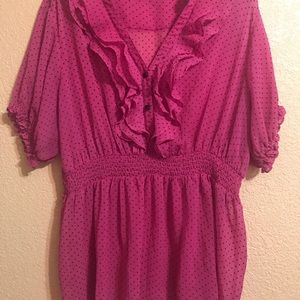 Torrid 4 polka dot blouse